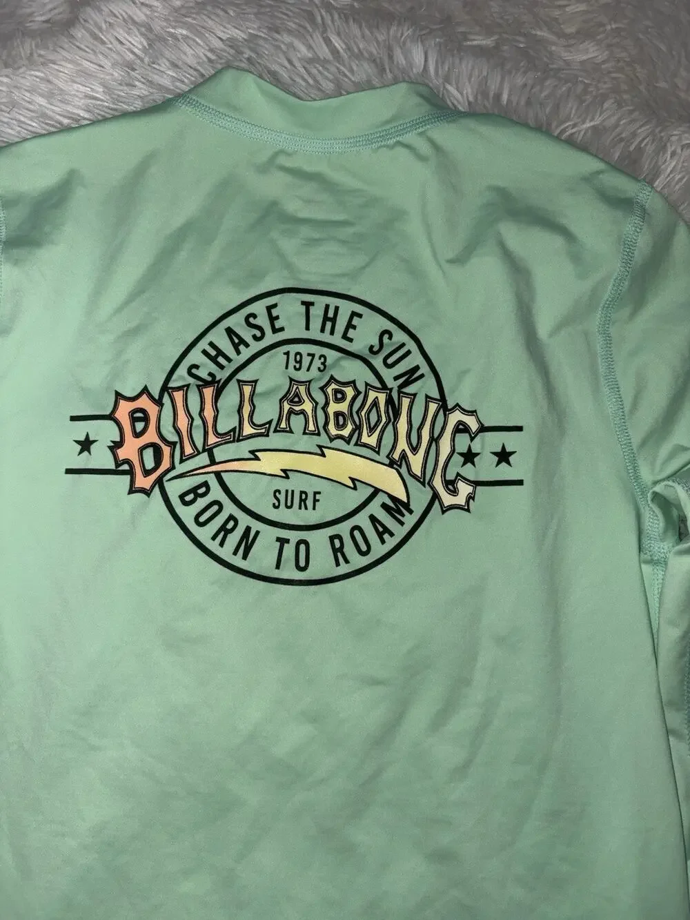Billabong Adult S UVA/UVB Block Green Rashguard. Grt Quality & Condition